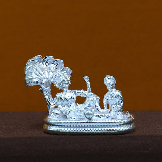 925 sterling silver lord Vishnu Narayana with lakshmi statue or figurine , amazing divine diwali puja worshipping figurine art art745 - TRIBAL ORNAMENTS