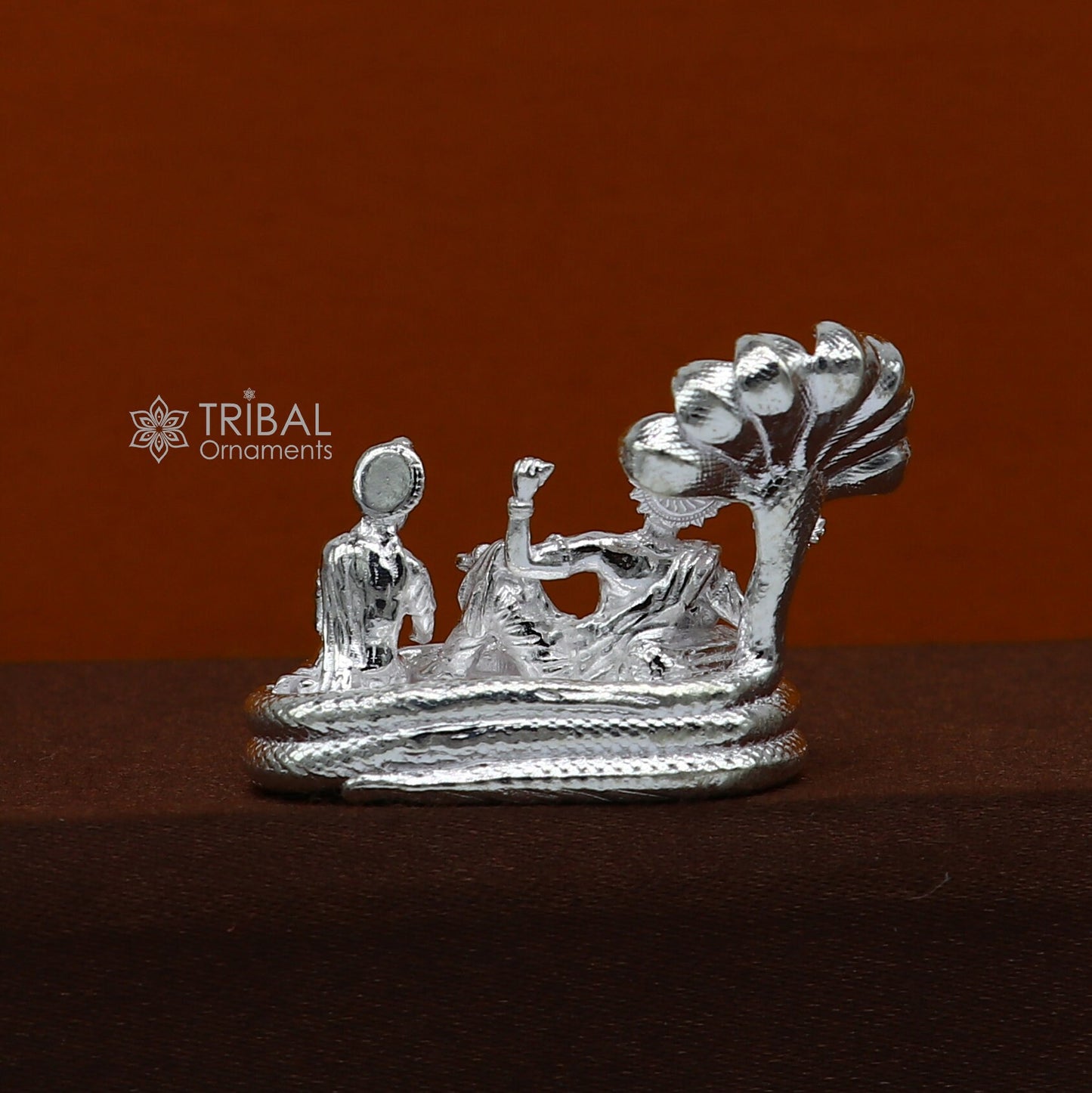 925 sterling silver lord Vishnu Narayana with lakshmi statue or figurine , amazing divine diwali puja worshipping figurine art art745 - TRIBAL ORNAMENTS