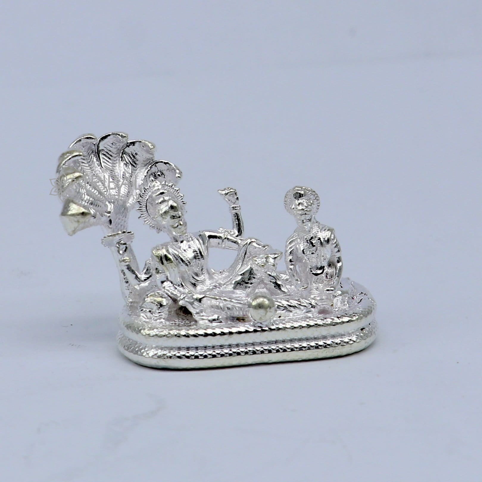 925 sterling silver lord Vishnu Narayana with lakshmi statue or figurine , amazing divine diwali puja worshipping figurine art art745 - TRIBAL ORNAMENTS