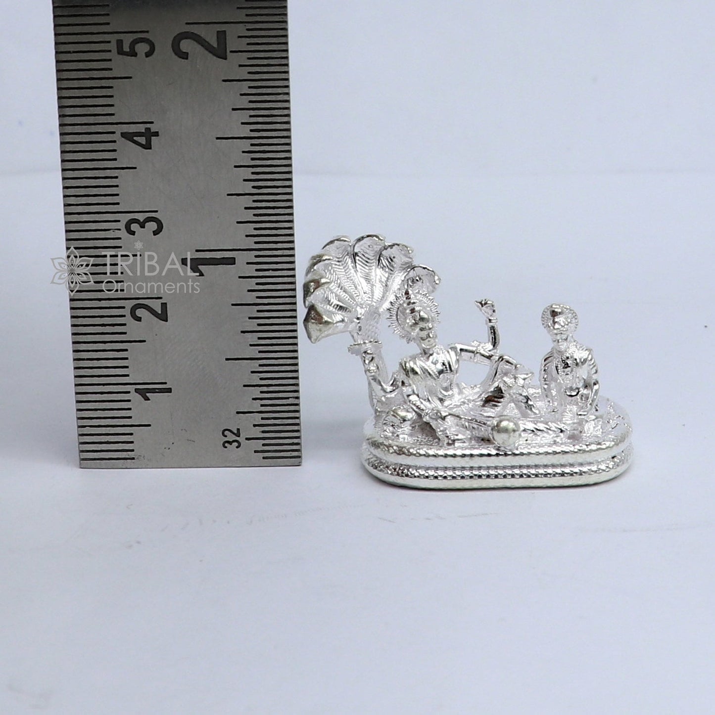 925 sterling silver lord Vishnu Narayana with lakshmi statue or figurine , amazing divine diwali puja worshipping figurine art art745 - TRIBAL ORNAMENTS