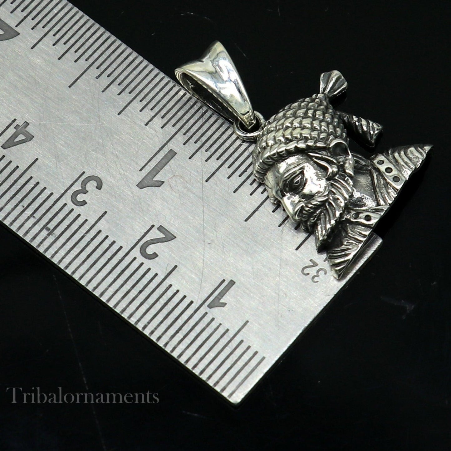 925 sterling silver Maratha king Shivaji pendant, unisex royal jewelry with intricate design, ideal for gifting or everyday wear.