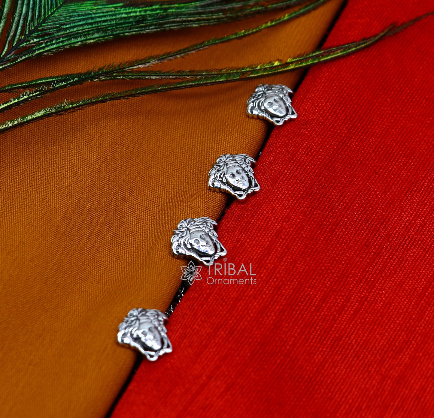 925 Sterling Silver medusa face design set of 4 kurta Buttons for Fashion Perfection, silver cufflinks, cultural trendy jewelry btn37 - TRIBAL ORNAMENTS