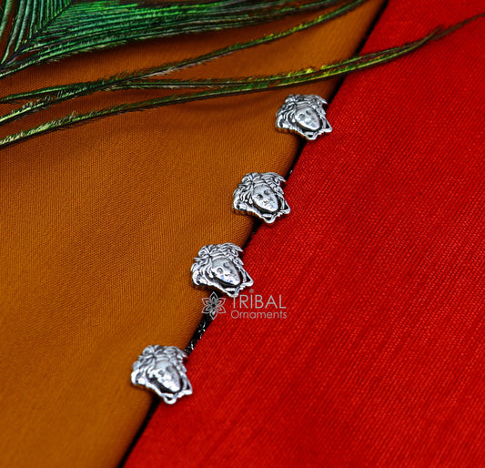 925 Sterling Silver medusa face design set of 4 kurta Buttons for Fashion Perfection, silver cufflinks, cultural trendy jewelry btn37 - TRIBAL ORNAMENTS