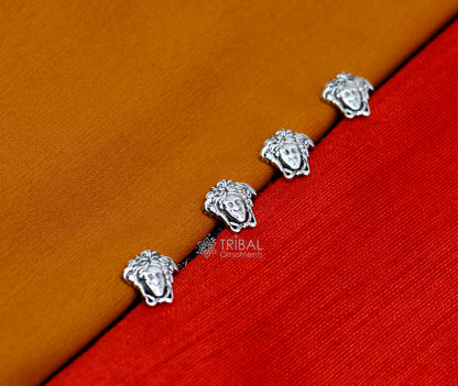 925 Sterling Silver medusa face design set of 4 kurta Buttons for Fashion Perfection, silver cufflinks, cultural trendy jewelry btn37 - TRIBAL ORNAMENTS
