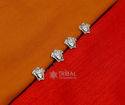 925 Sterling Silver medusa face design set of 4 kurta Buttons for Fashion Perfection, silver cufflinks, cultural trendy jewelry btn37 - TRIBAL ORNAMENTS
