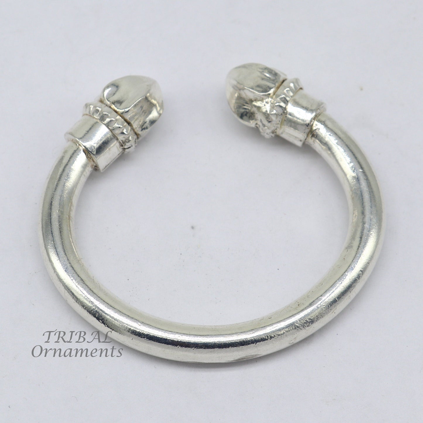925 sterling silver men's plain bangle bracelet adjustable kada solid tribal design bangle gifting kada nsk569 - TRIBAL ORNAMENTS