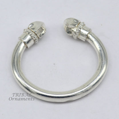 925 sterling silver men's plain bangle bracelet adjustable kada solid tribal design bangle gifting kada nsk569 - TRIBAL ORNAMENTS