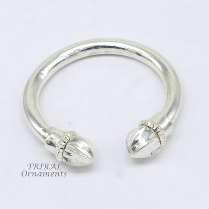 925 sterling silver men's plain bangle bracelet adjustable kada solid tribal design bangle gifting kada nsk569 - TRIBAL ORNAMENTS