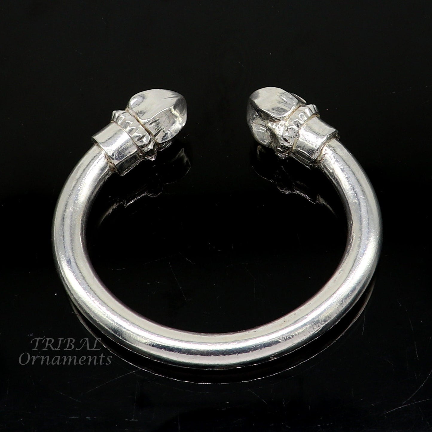 925 sterling silver men's plain bangle bracelet adjustable kada solid tribal design bangle gifting kada nsk569 - TRIBAL ORNAMENTS