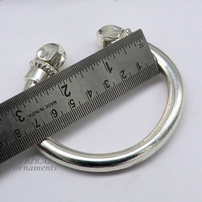 925 sterling silver men's plain bangle bracelet adjustable kada solid tribal design bangle gifting kada nsk569 - TRIBAL ORNAMENTS