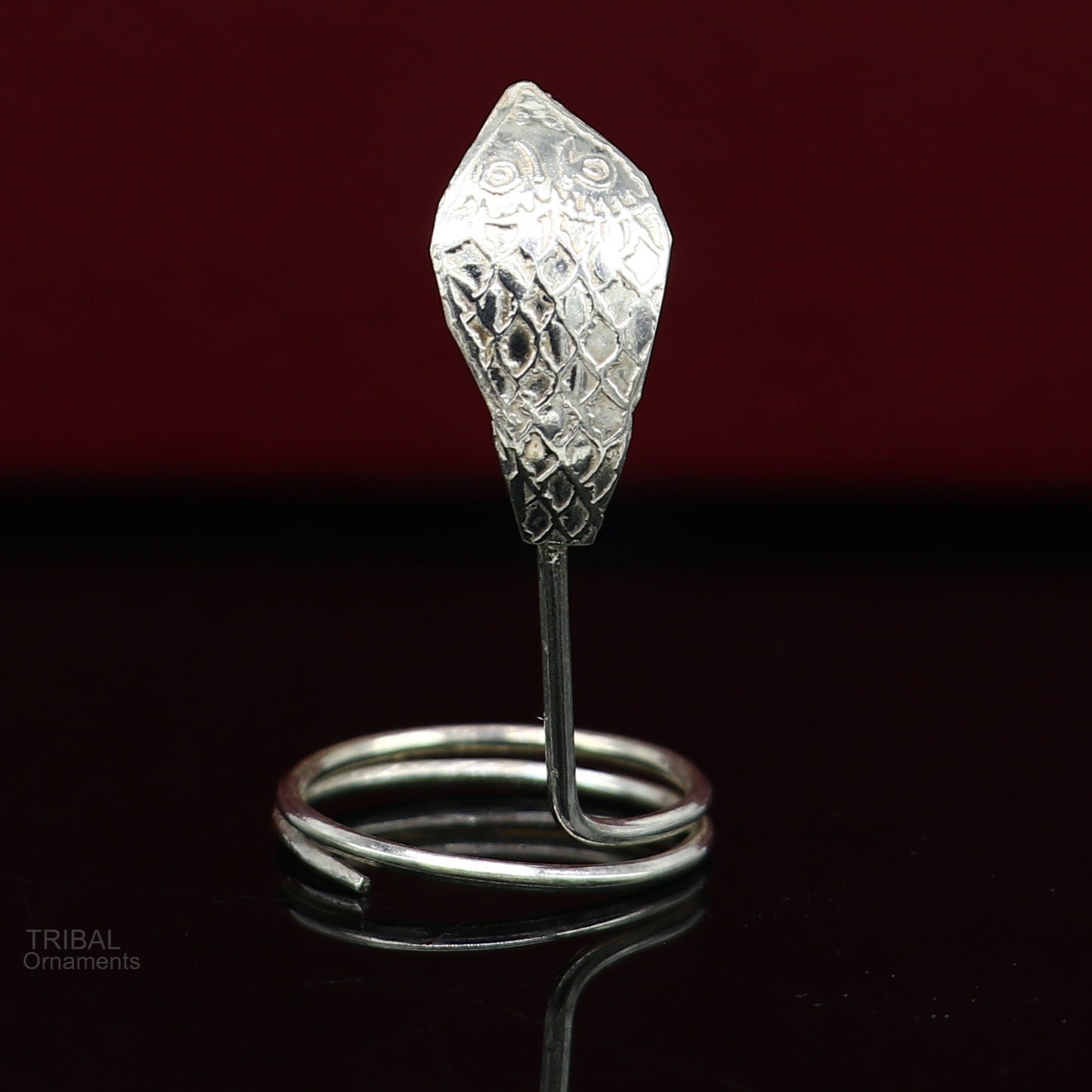Solid sterling silver handmade fabulous vintage antique mini snake or shiva snake for puja or worshipping, solid Diwali puja article su603 - TRIBAL ORNAMENTS