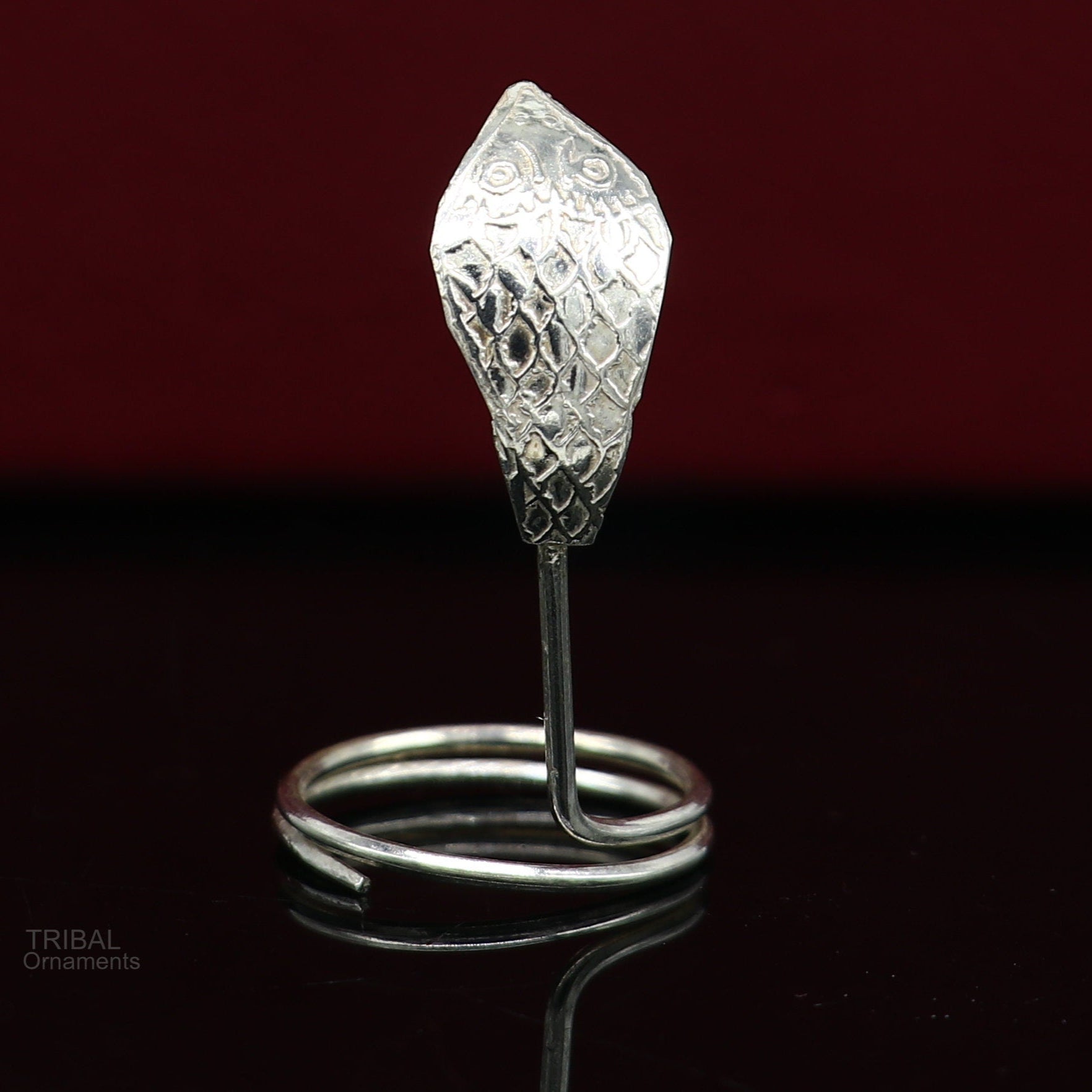Solid sterling silver handmade fabulous vintage antique mini snake or shiva snake for puja or worshipping, solid Diwali puja article su603 - TRIBAL ORNAMENTS