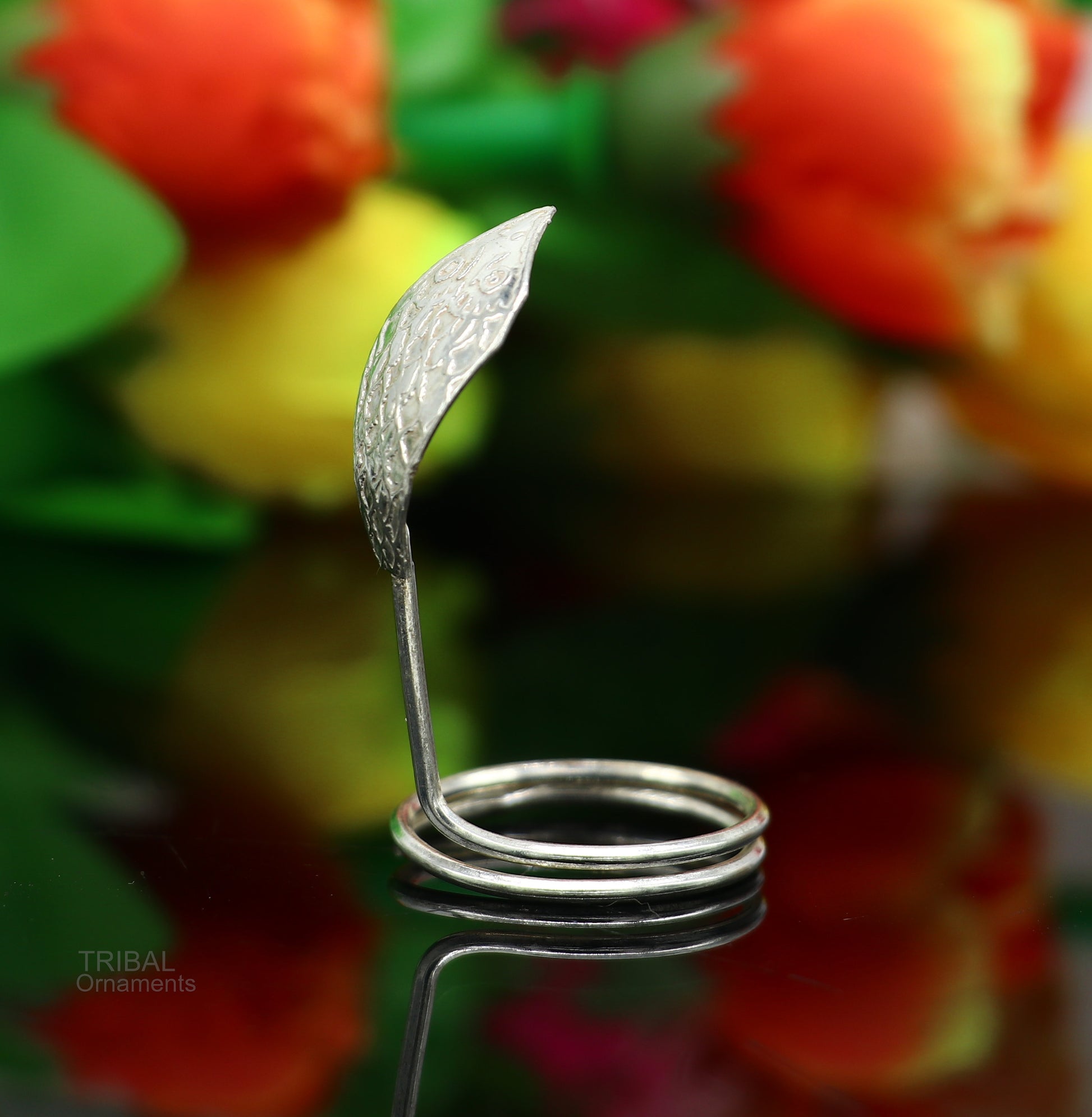 Solid sterling silver handmade fabulous vintage antique mini snake or shiva snake for puja or worshipping, solid Diwali puja article su603 - TRIBAL ORNAMENTS