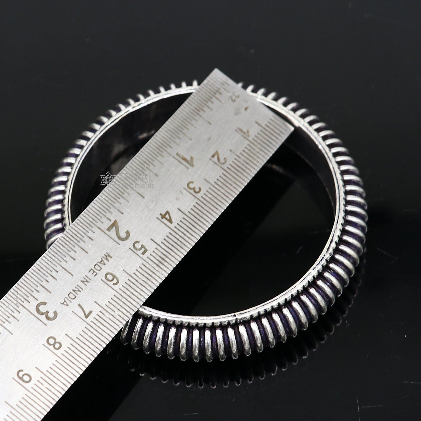 Sterling silver tribal bangle bracelet with modern design, unisex trendy jewelry, personalized tribal ornament, NSK750.