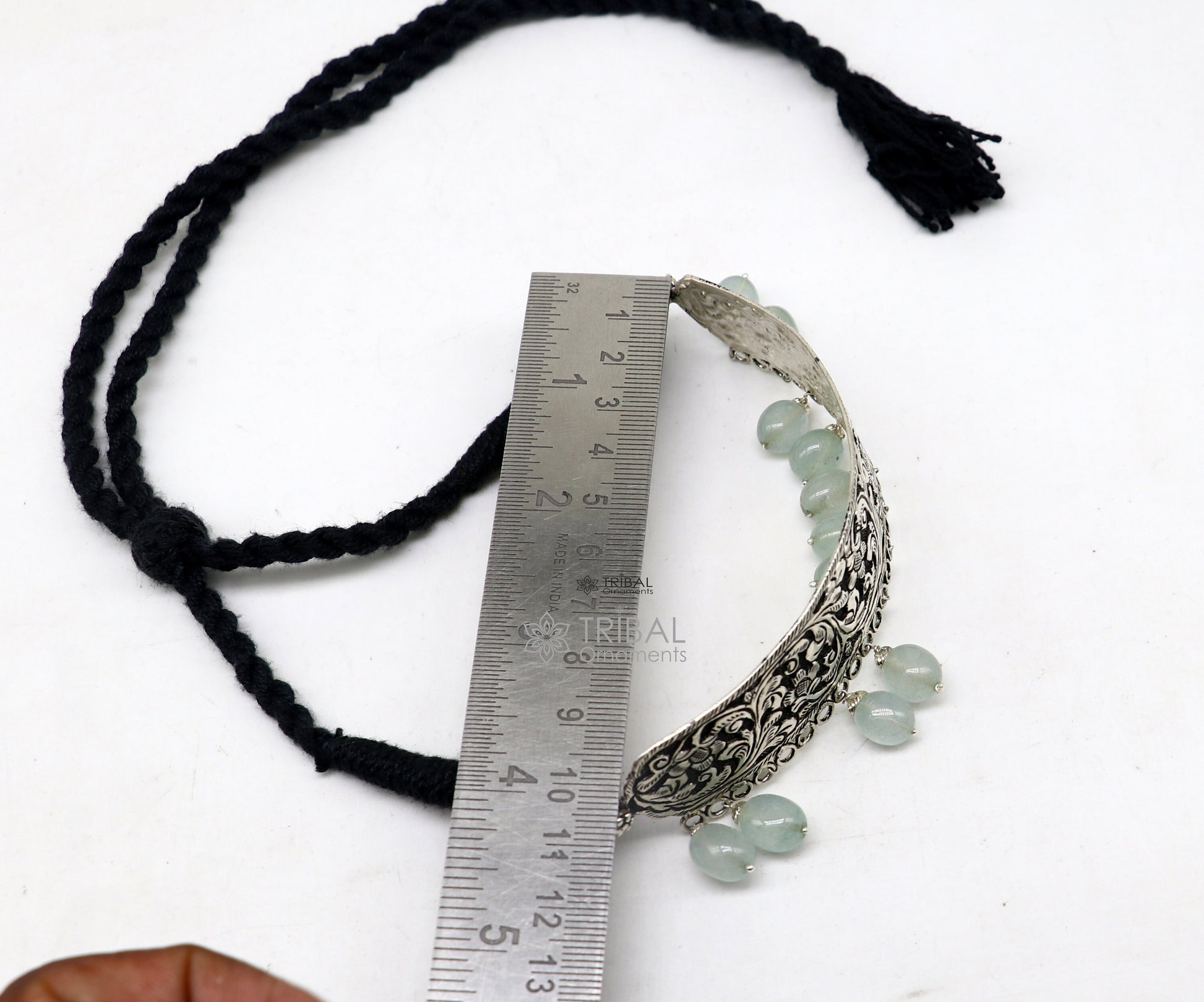 925 sterling silver Nakshi work charm necklace choker tribal ethnic jewelry that embodies the rich cultural heritage of Rajasthan set623 - TRIBAL ORNAMENTS