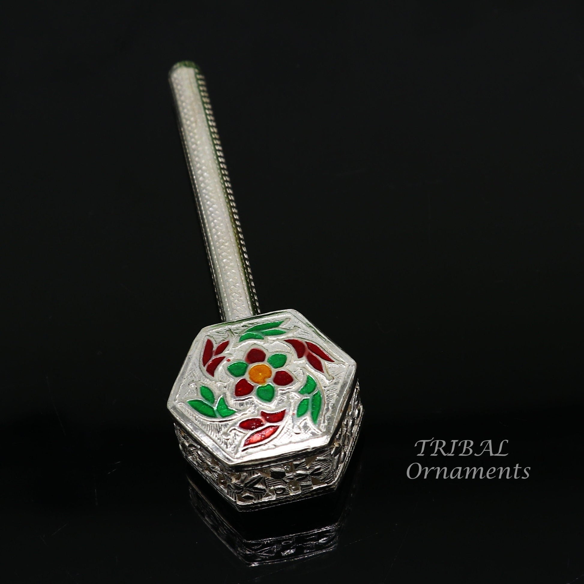 925 sterling silver handmade design new born baby gifting bells toy, baby krishna gifting toy, silver jhunjhuna, silver temple article su852 - TRIBAL ORNAMENTS