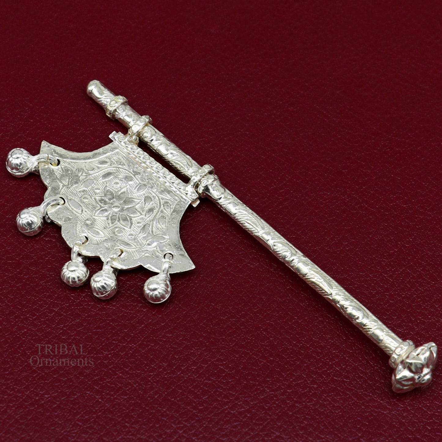925 sterling silver pankhi fan for God puja, small silver hand fan for Laddu Gopala Krishna, traditional puja accessory from Tribal Ornaments