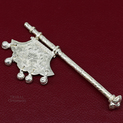 925 sterling silver pankhi fan for God puja, small silver hand fan for Laddu Gopala Krishna, traditional puja accessory from Tribal Ornaments