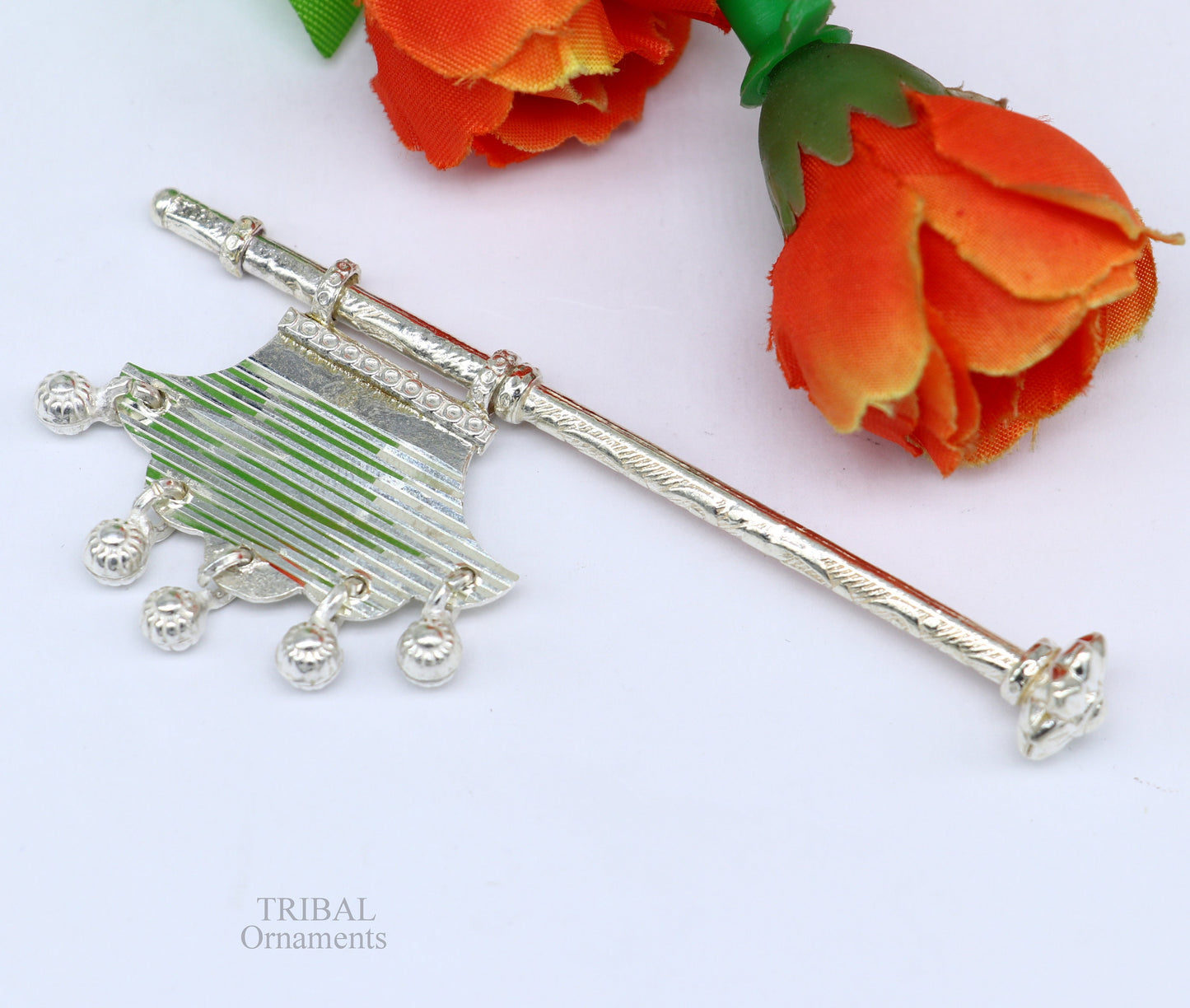 925 sterling silver pankhi, small fan or pankhi for god puja, best gifting to laddu gopala krishna, silver hand fan puja article su689 - TRIBAL ORNAMENTS