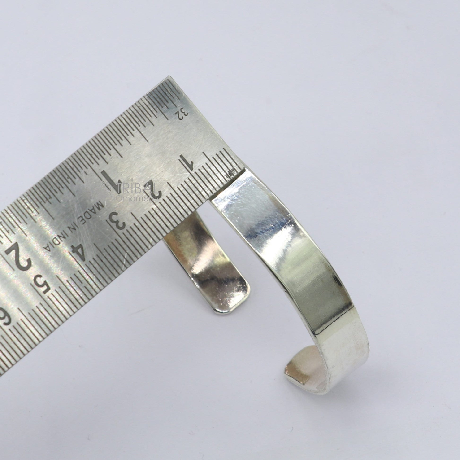 925 Sterling silver plain flat Cuff Bracelet/Men's Silver Bangle bracelet/plain solid cuff kada bracelet for both men's girls cuff217 - TRIBAL ORNAMENTS