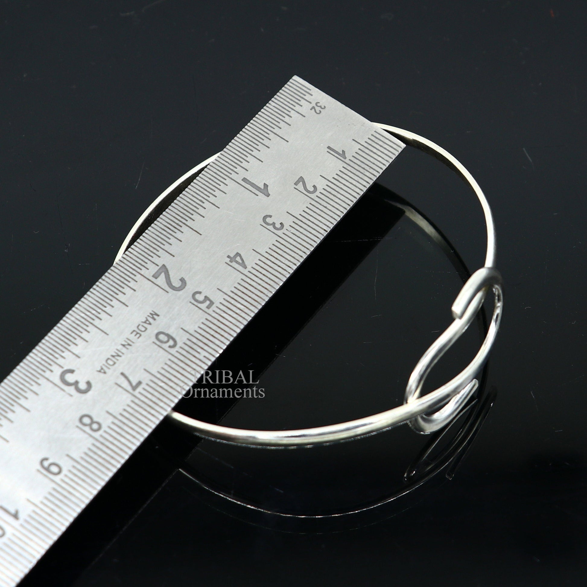 925 sterling silver plain shiny Adjustable bracelet kada, excellent personalized gifting stylish fancy bangle men's or girls Hnssk732 - TRIBAL ORNAMENTS