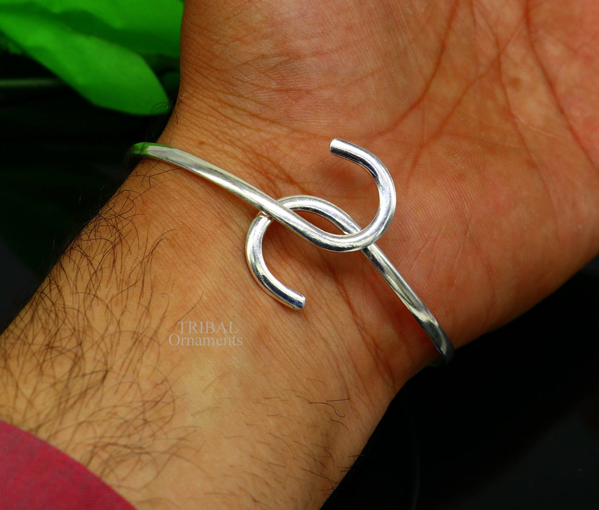 925 sterling silver plain shiny Adjustable bracelet kada, excellent personalized gifting stylish fancy bangle men's or girls Hnssk732 - TRIBAL ORNAMENTS