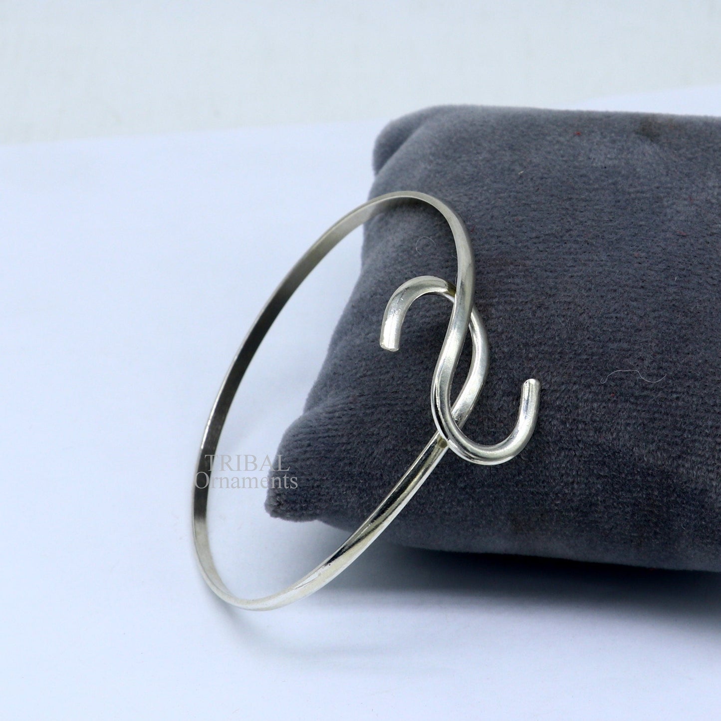 925 sterling silver plain shiny Adjustable bracelet kada, excellent personalized gifting stylish fancy bangle men's or girls Hnssk732 - TRIBAL ORNAMENTS