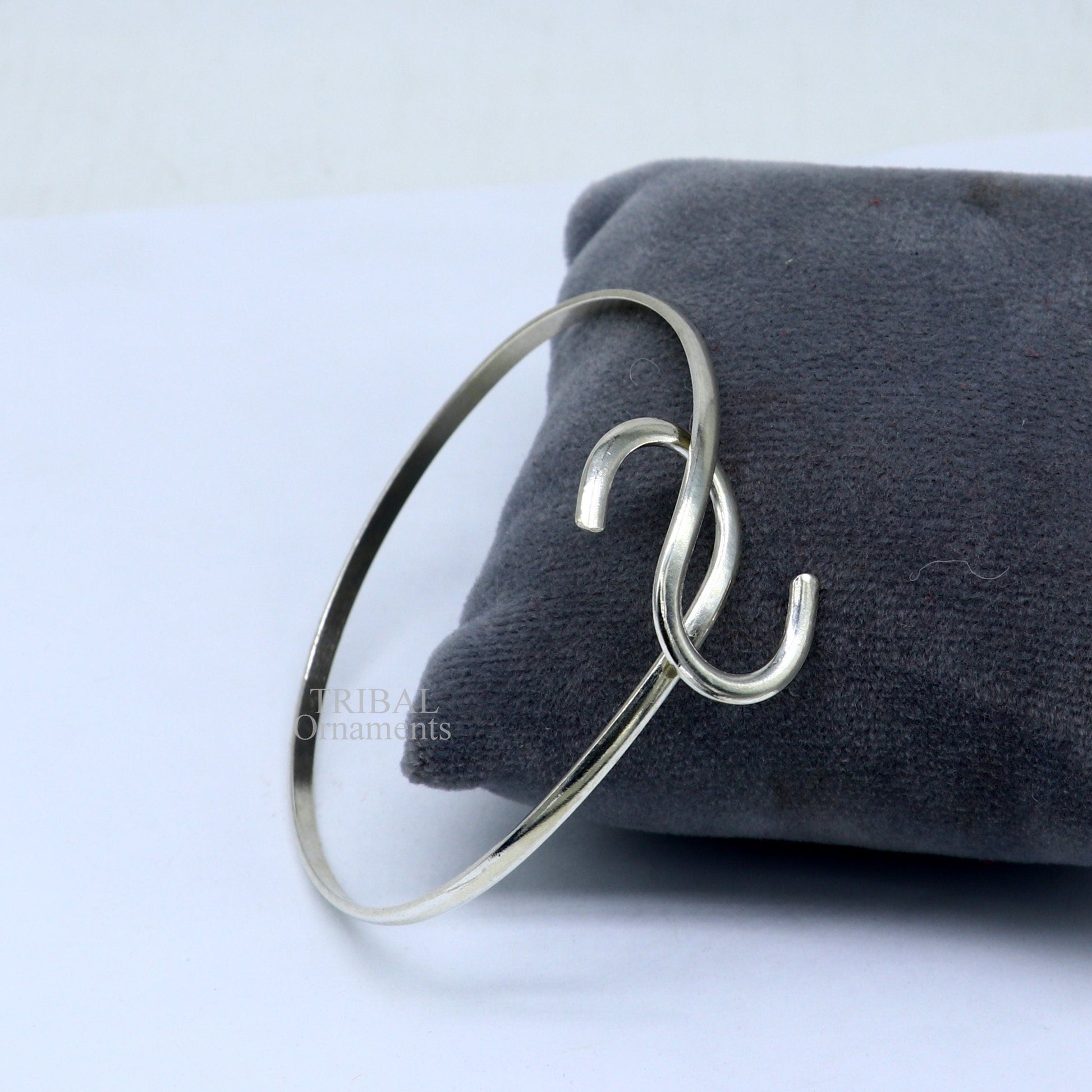 925 sterling silver plain shiny Adjustable bracelet kada, excellent personalized gifting stylish fancy bangle men's or girls Hnssk732 - TRIBAL ORNAMENTS