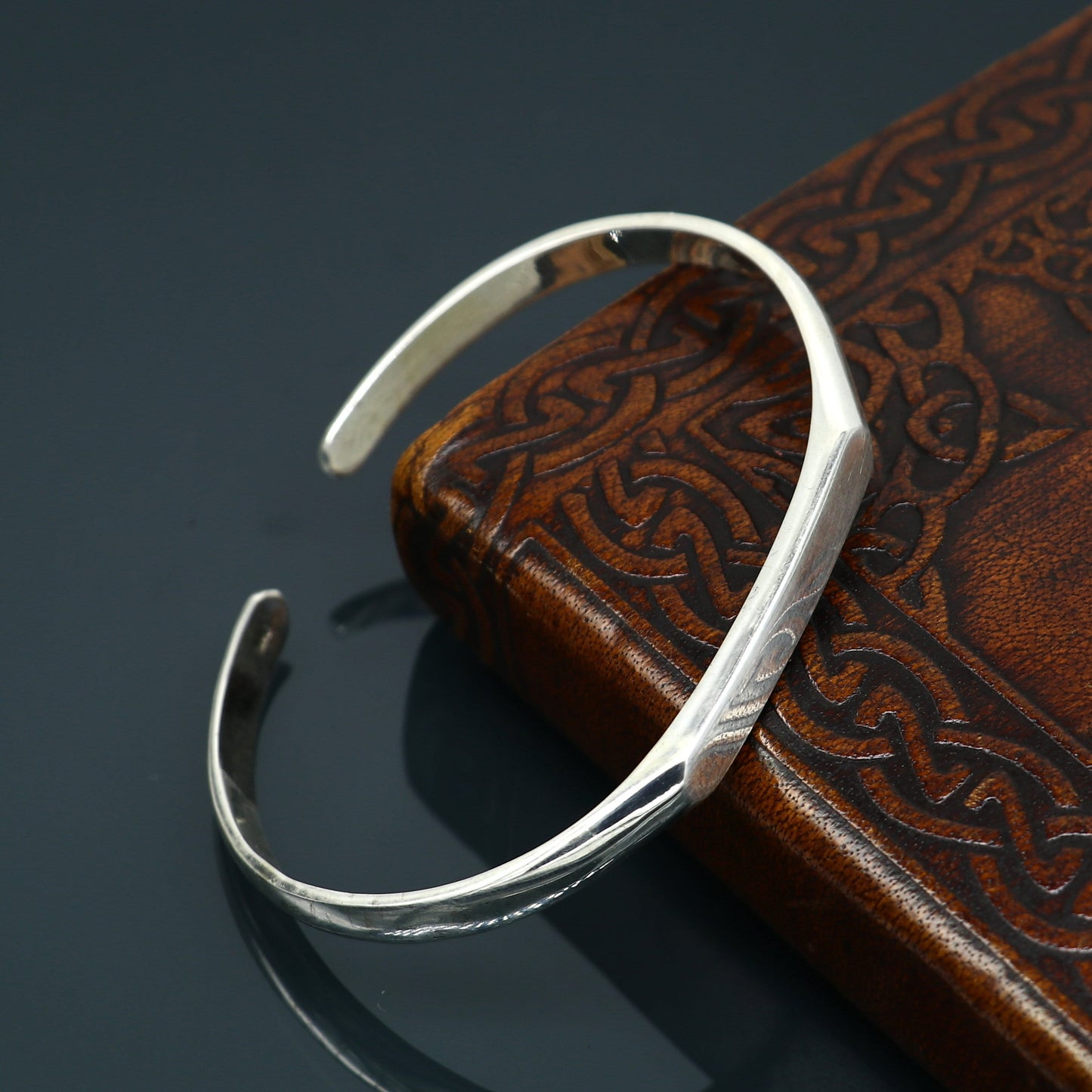 925 sterling silver plain shiny bright bangle bracelet kada, excellent personalized gifting adjustable fancy bangle men's or girls cuff65 - TRIBAL ORNAMENTS