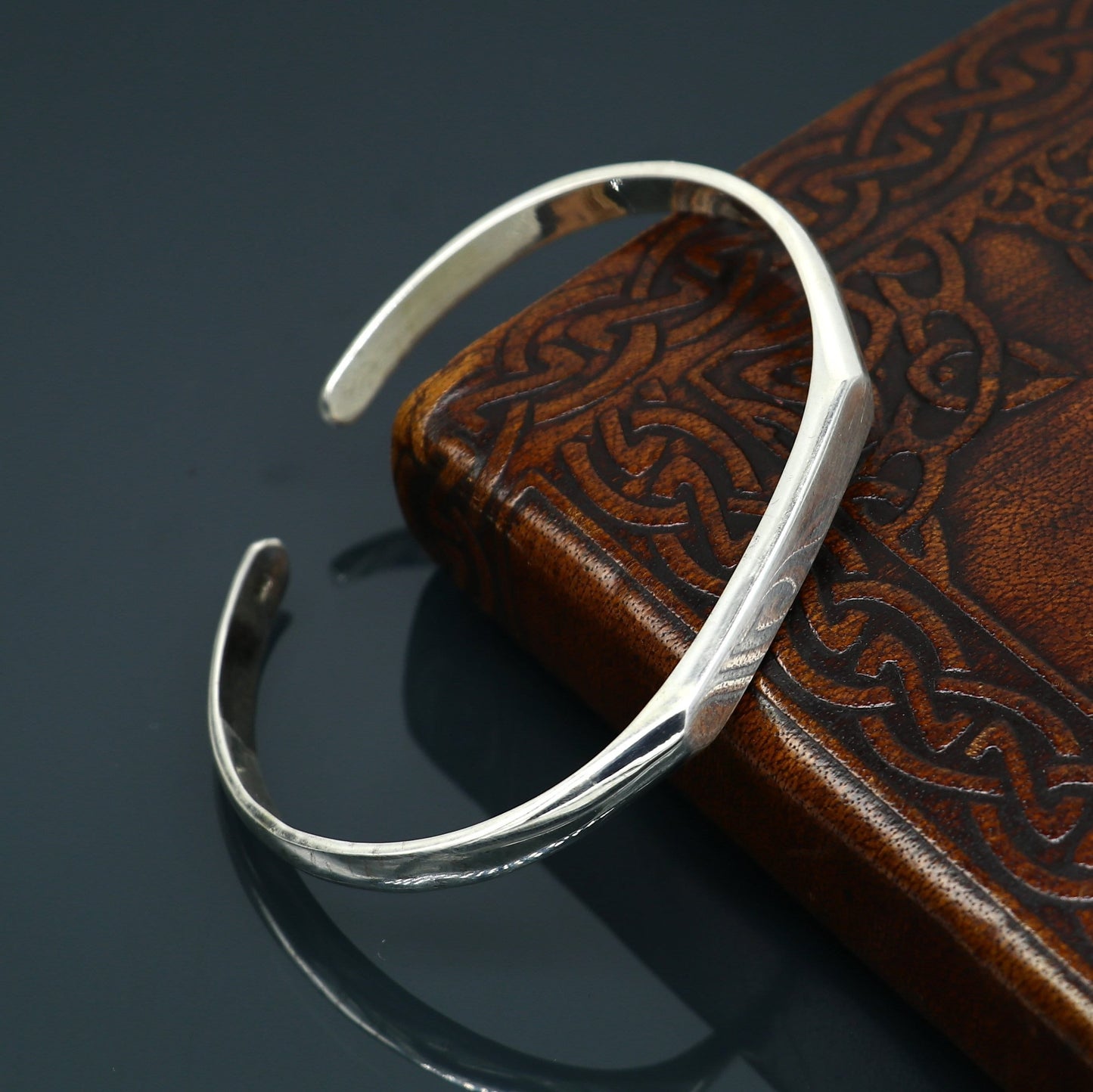 925 sterling silver plain shiny bright bangle bracelet kada, excellent personalized gifting adjustable fancy bangle men's or girls cuff72 - TRIBAL ORNAMENTS