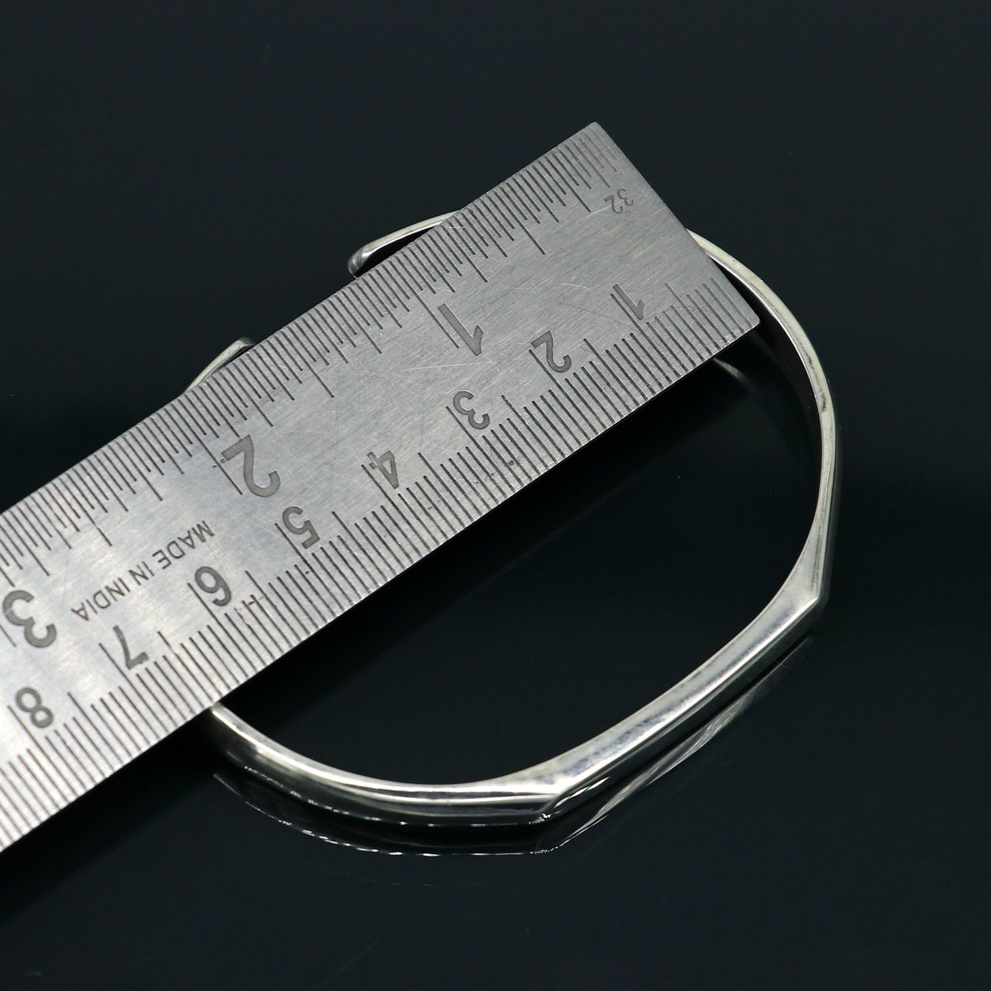 925 sterling silver plain shiny bright bangle bracelet kada, excellent personalized gifting adjustable fancy bangle men's or girls cuff72 - TRIBAL ORNAMENTS