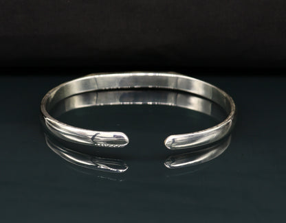 925 sterling silver plain shiny bright bangle bracelet kada, excellent personalized gifting adjustable fancy bangle men's or girls cuff72 - TRIBAL ORNAMENTS