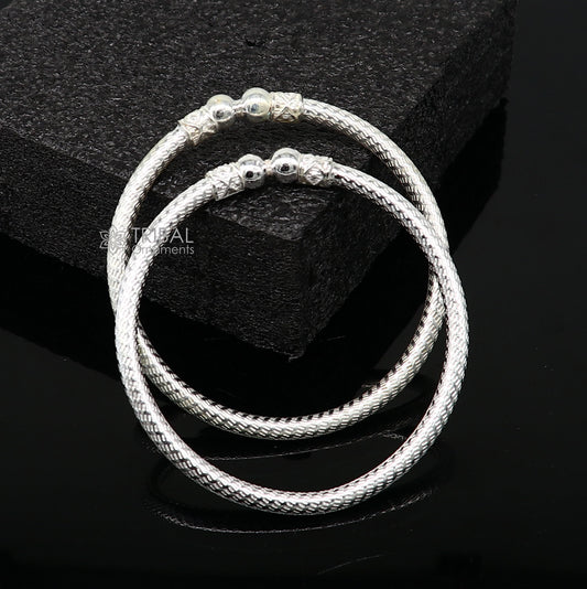 925 sterling silver plain shiny bright bangle bracelet kada, excellent personalized gifting stylish fancy bangle men's or girls nba380 - TRIBAL ORNAMENTS