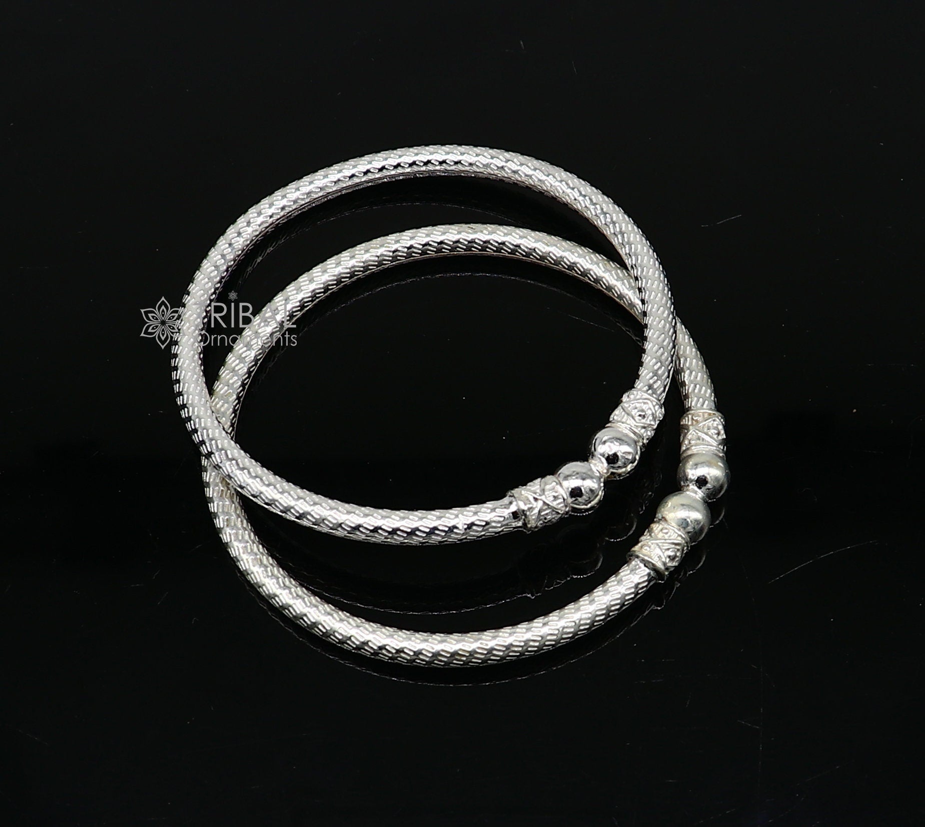 925 sterling silver plain shiny bright bangle bracelet kada, excellent personalized gifting stylish fancy bangle men's or girls nba380 - TRIBAL ORNAMENTS