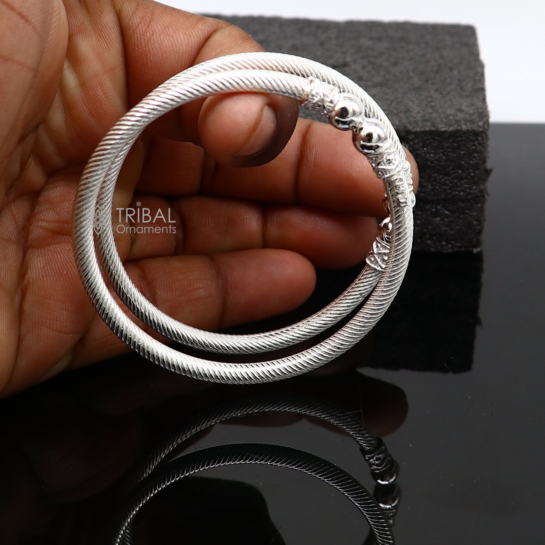 925 sterling silver plain shiny bright bangle bracelet kada, excellent personalized gifting stylish fancy bangle men's or girls nba381 - TRIBAL ORNAMENTS