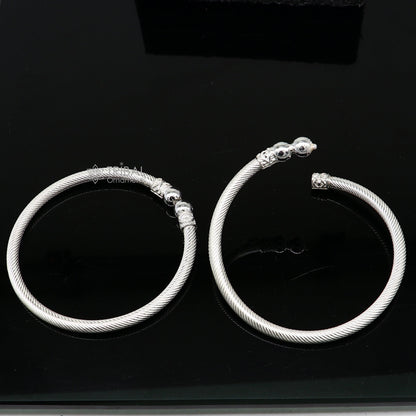 Shiny 925 sterling silver bangle bracelet, stylish and bright, perfect for personalized gifting, from Tribal Ornaments.