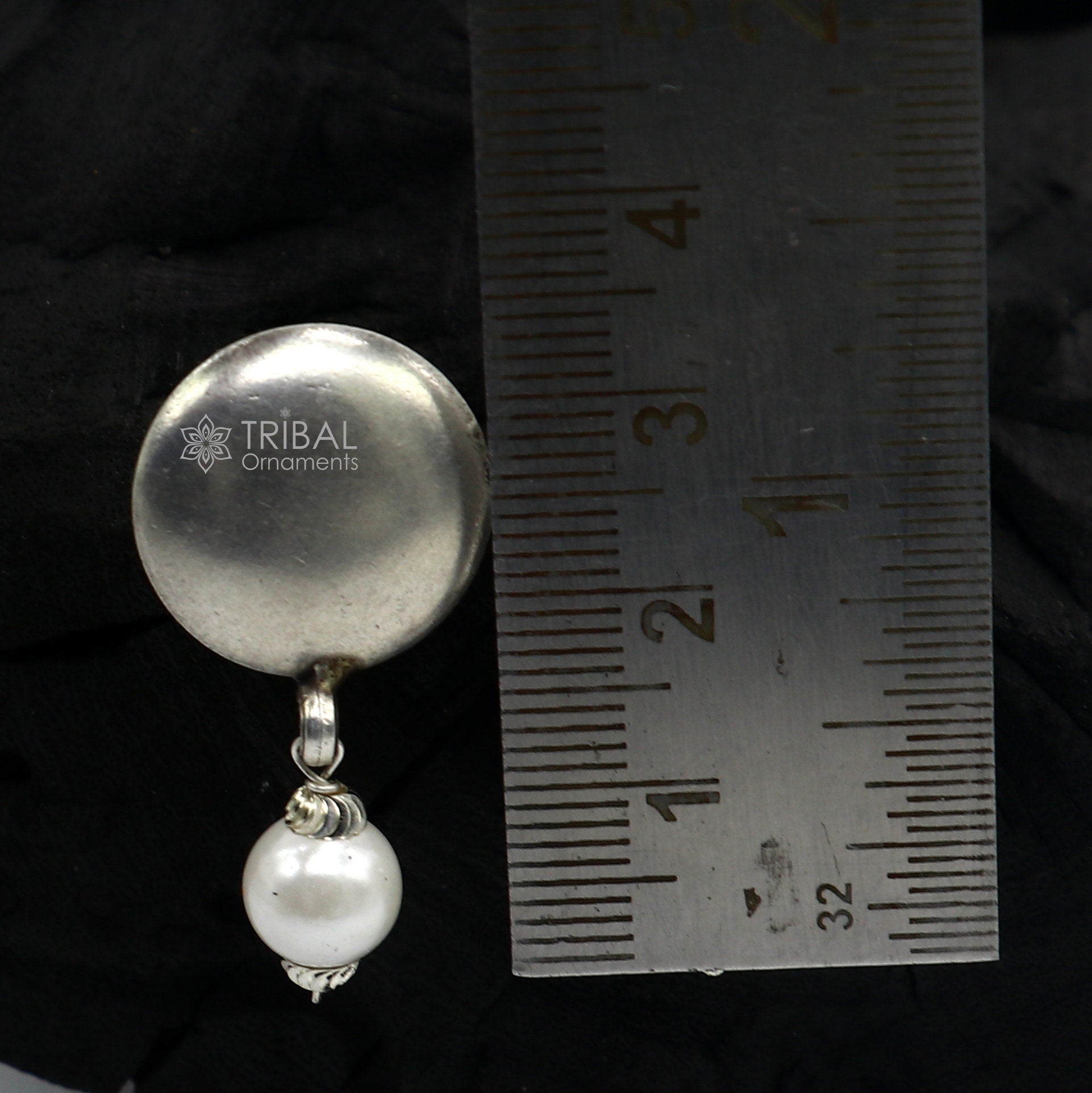 925 sterling silver plain style handmade round design fabulous Stud earrings tribal jewelry from Rajasthan india  s1295 - TRIBAL ORNAMENTS