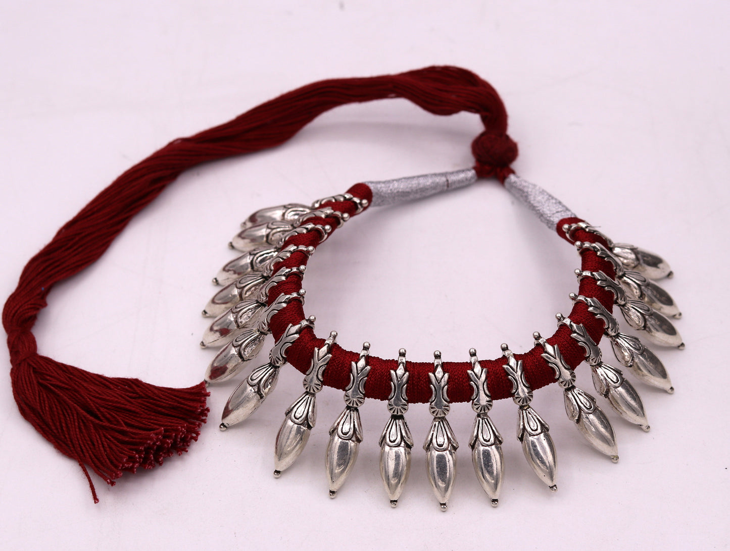 925 sterling silver pretty design handmade charm necklace choker adjustable belly dance wedding party tribal customized jewelry set82 - TRIBAL ORNAMENTS