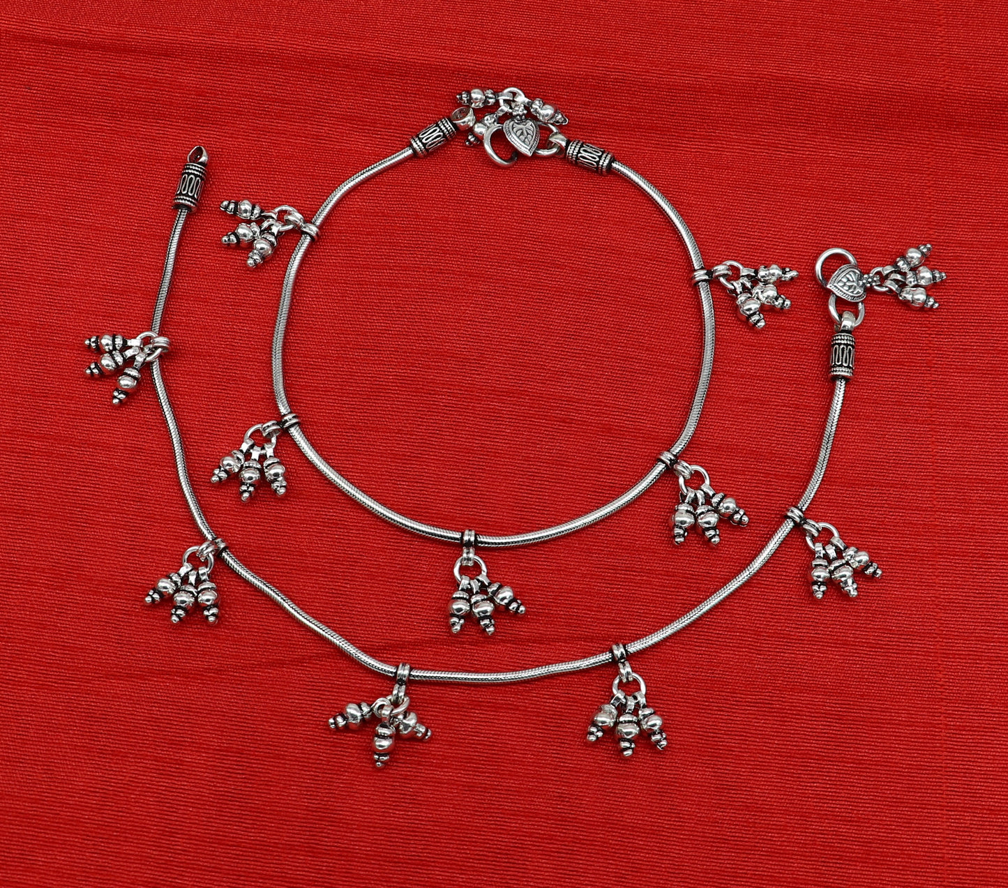 925 sterling silver single line/layer snake chain ankle bracelet, excellent belly dance customized trendy anklets foot bracelet ank386 - TRIBAL ORNAMENTS