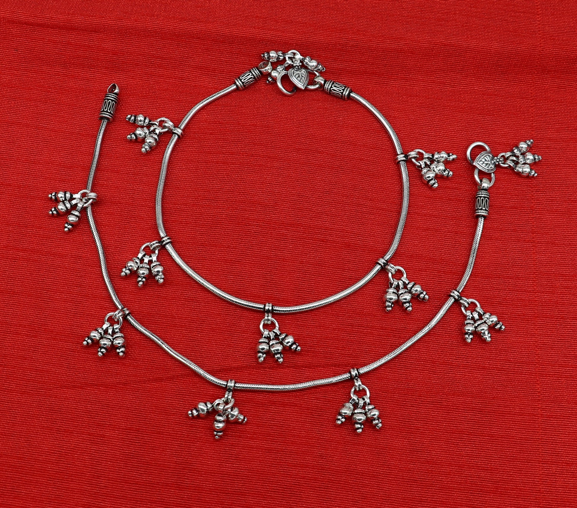 925 sterling silver single line/layer snake chain ankle bracelet, excellent belly dance customized trendy anklets foot bracelet ank386 - TRIBAL ORNAMENTS