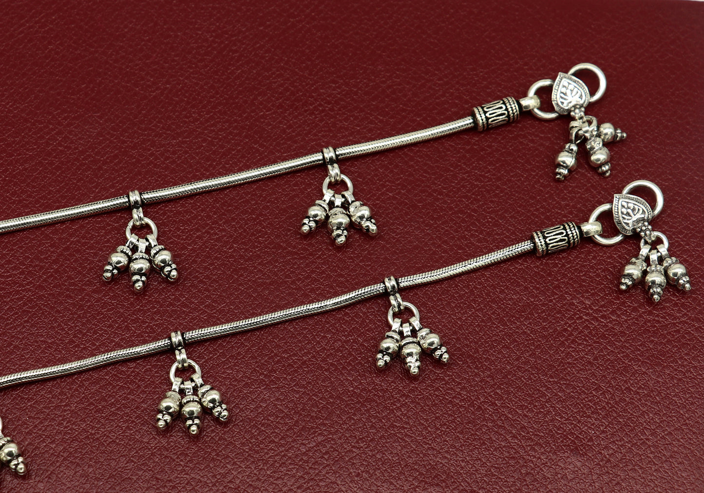 925 sterling silver single line/layer snake chain ankle bracelet, excellent belly dance customized trendy anklets foot bracelet ank386 - TRIBAL ORNAMENTS