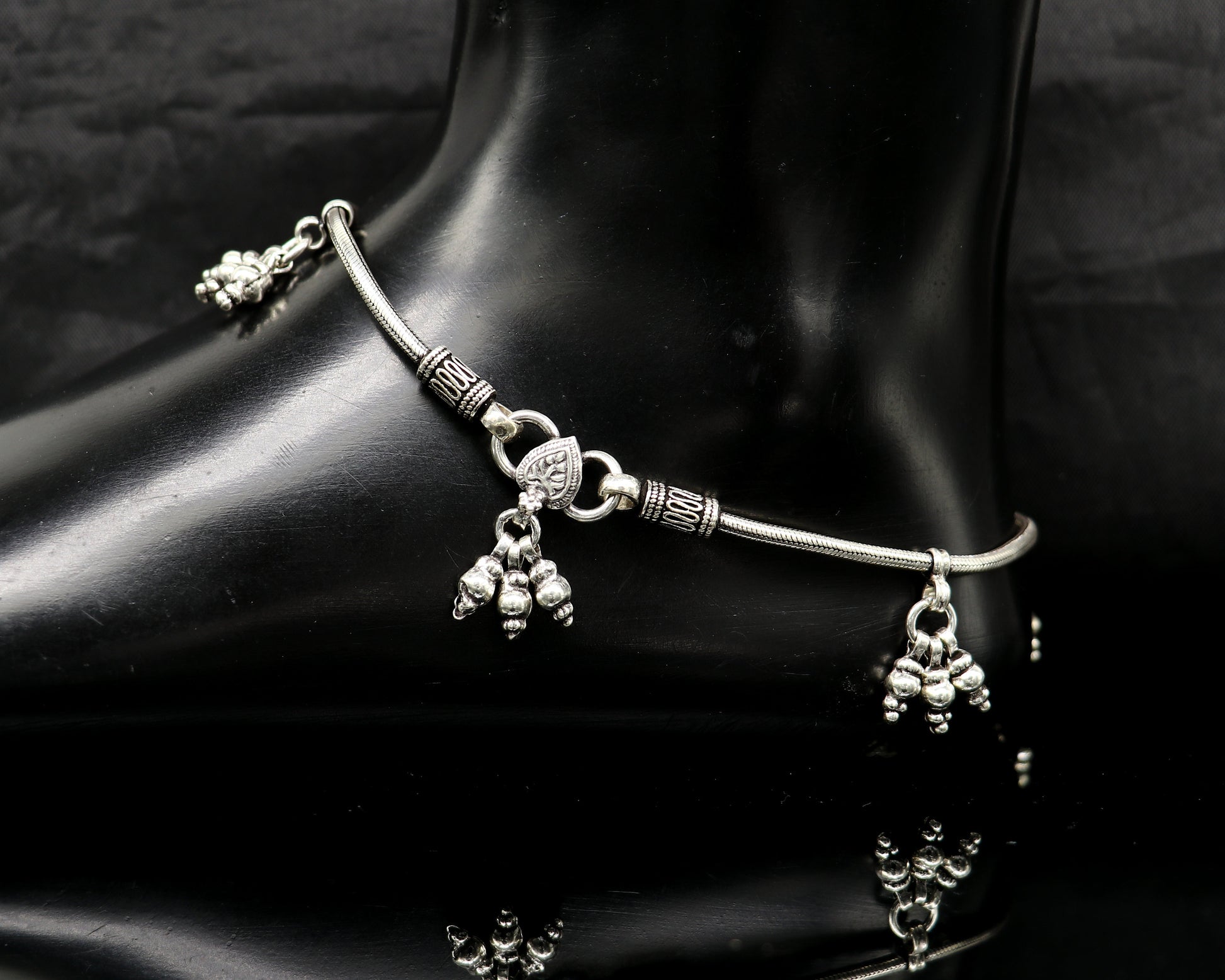 925 sterling silver single line/layer snake chain ankle bracelet, excellent belly dance customized trendy anklets foot bracelet ank386 - TRIBAL ORNAMENTS