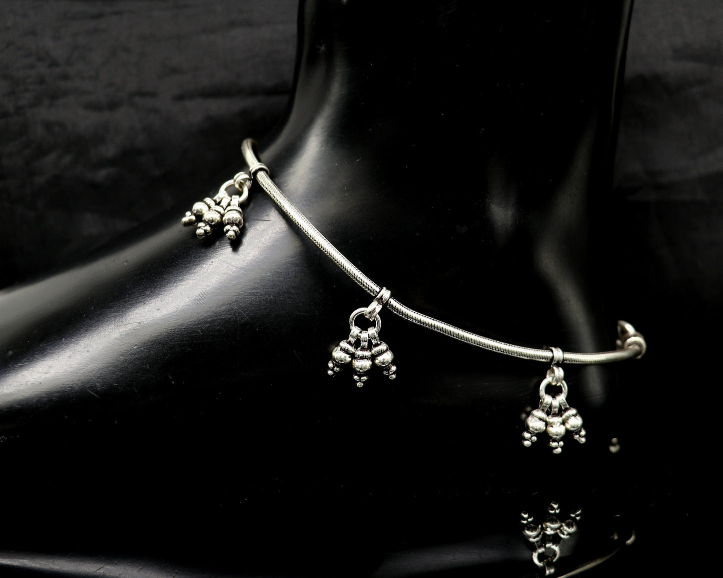 925 sterling silver single line/layer snake chain ankle bracelet, excellent belly dance customized trendy anklets foot bracelet ank386 - TRIBAL ORNAMENTS