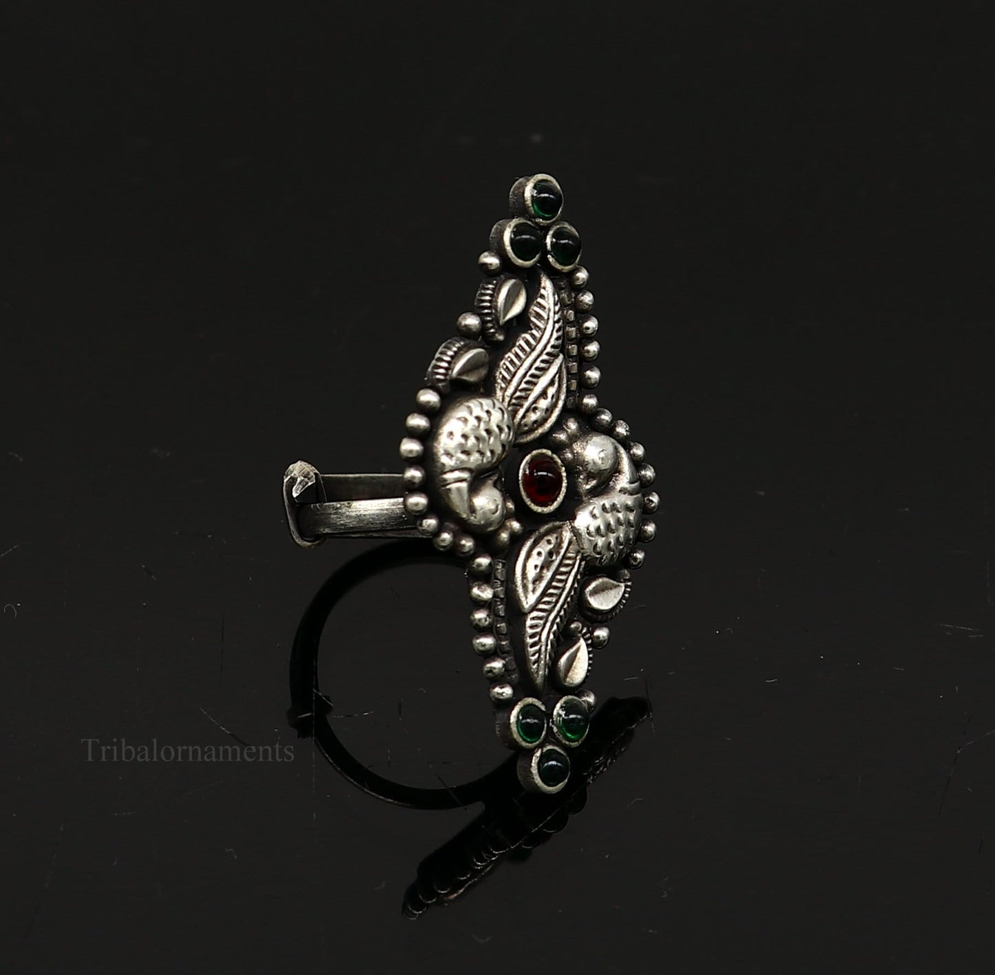 925 sterling silver single stone vintage design handmade adjustable ring, stunning designer customized wedding belly dance ring sr293 - TRIBAL ORNAMENTS