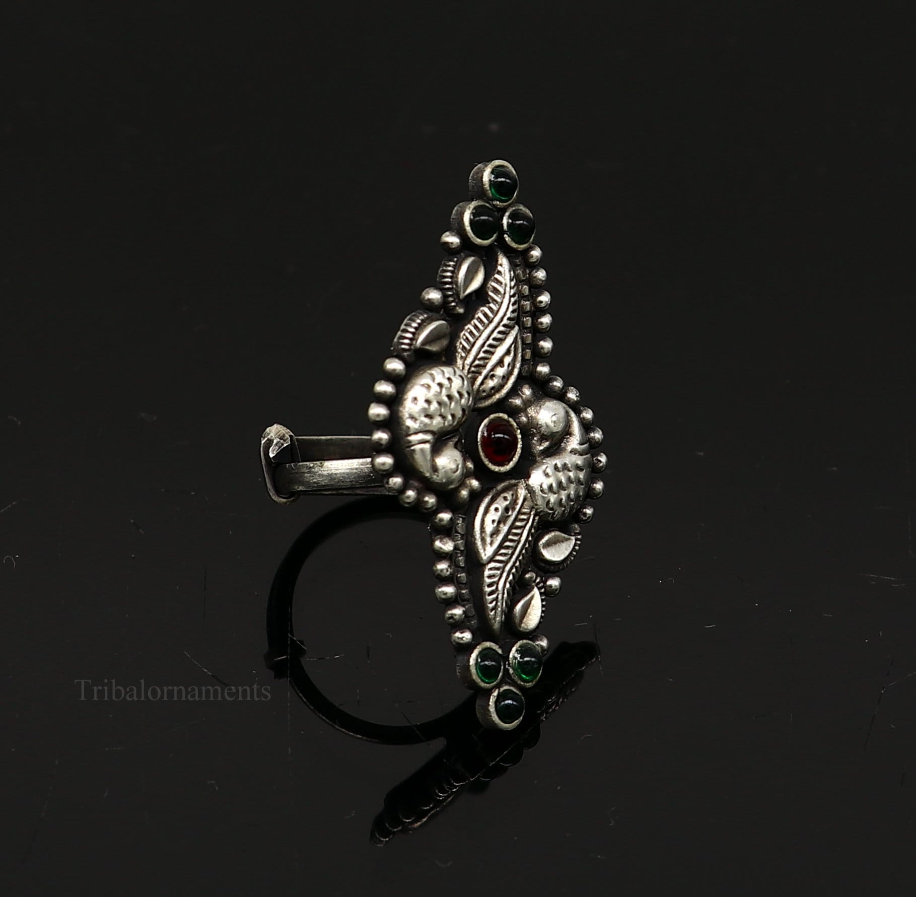 925 sterling silver single stone vintage design handmade adjustable ring, stunning designer customized wedding belly dance ring sr293 - TRIBAL ORNAMENTS