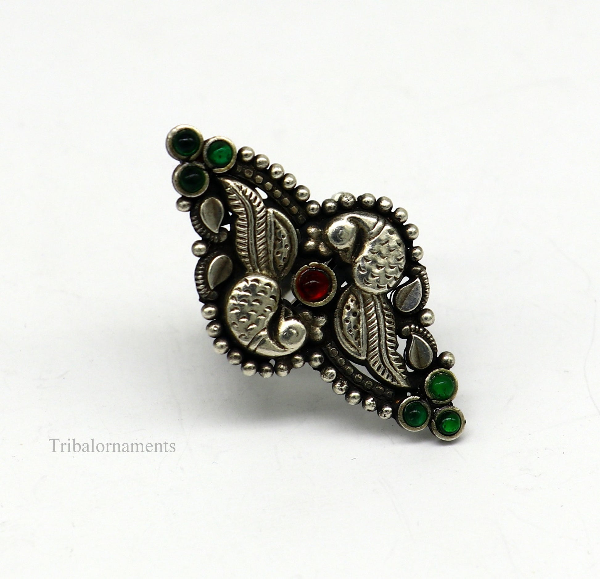 925 sterling silver single stone vintage design handmade adjustable ring, stunning designer customized wedding belly dance ring sr293 - TRIBAL ORNAMENTS