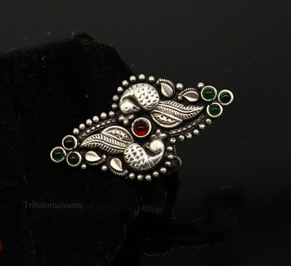 925 sterling silver single stone vintage design handmade adjustable ring, stunning designer customized wedding belly dance ring sr293 - TRIBAL ORNAMENTS