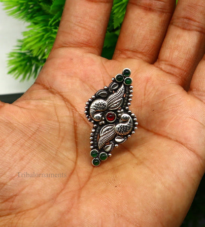 925 sterling silver single stone vintage design handmade adjustable ring, stunning designer customized wedding belly dance ring sr293 - TRIBAL ORNAMENTS