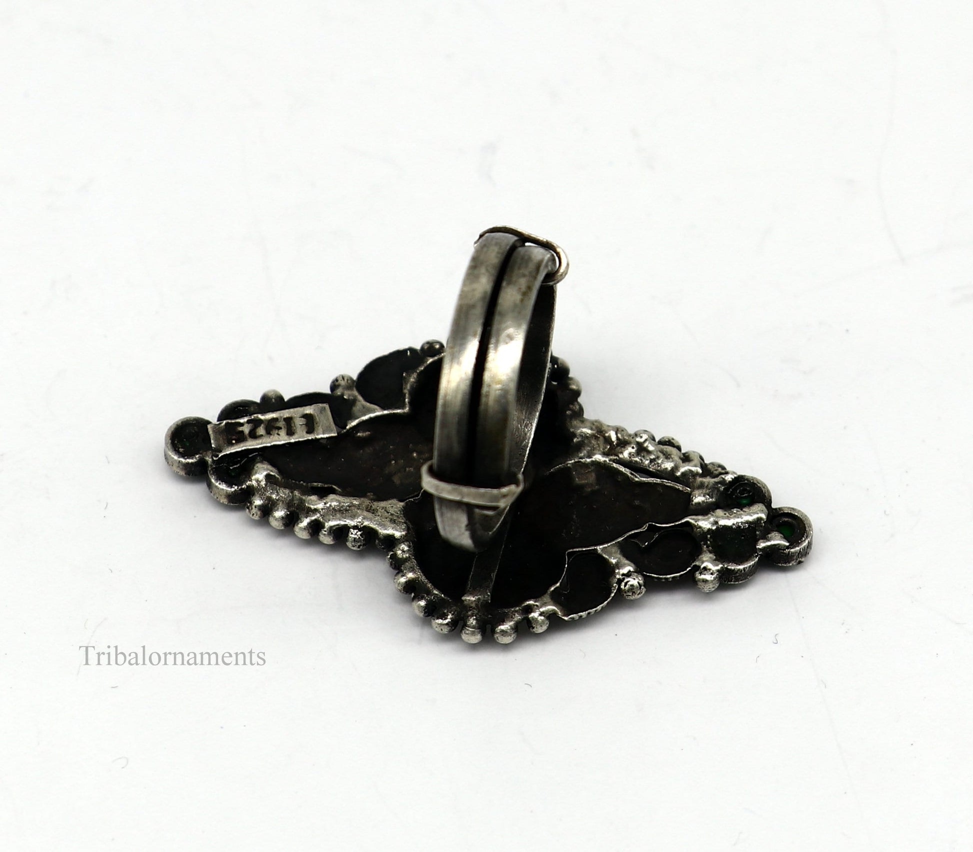 925 sterling silver single stone vintage design handmade adjustable ring, stunning designer customized wedding belly dance ring sr293 - TRIBAL ORNAMENTS