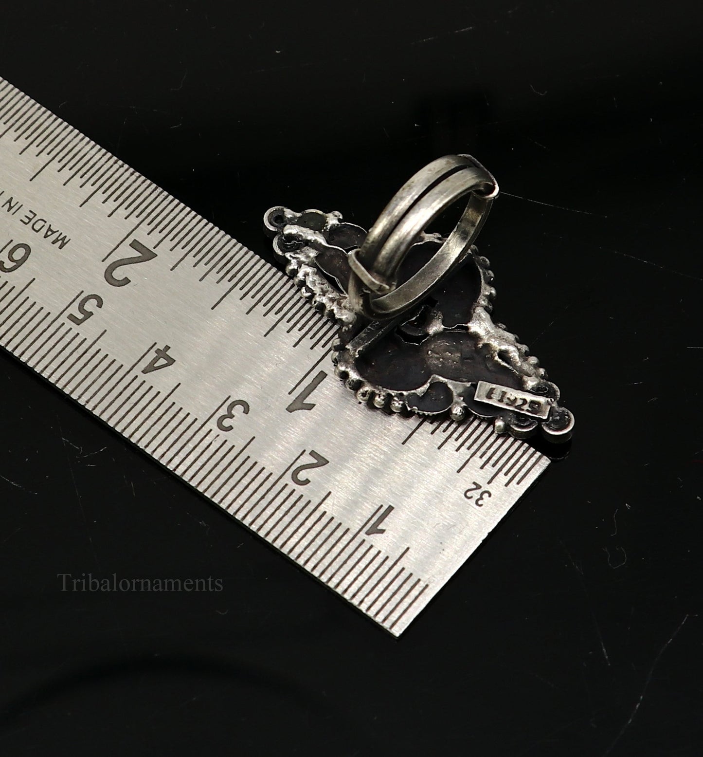 925 sterling silver single stone vintage design handmade adjustable ring, stunning designer customized wedding belly dance ring sr293 - TRIBAL ORNAMENTS